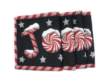 DaDa Bedding Set of 4-Pieces Peppermint Joy Holiday Tapestry Placemats 13” x 19” (12904)-4