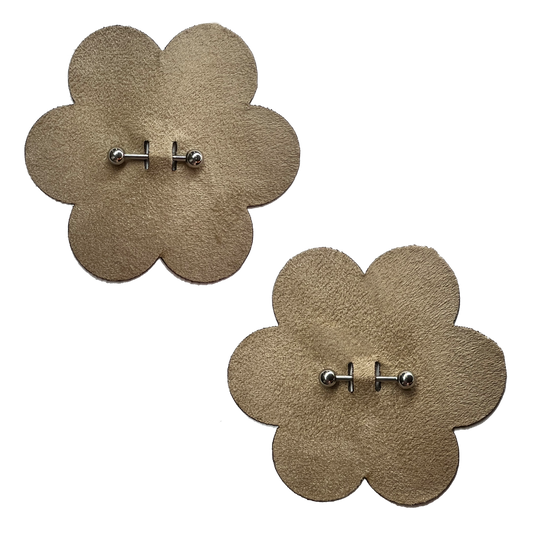 5-Pack: Pierced Pasties: Nude Flower Breast Petal with Barbell Piercing Nipple Covers by Pastease-0