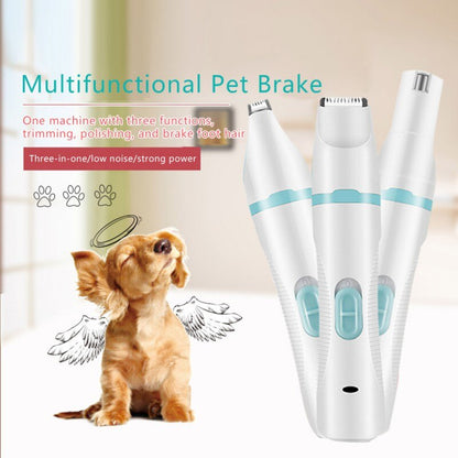 3 IN 1 Pet Grooming Machine USB Charge Dog Cat Hair Trimmer Paw Nail Grinder Pets Clippers Foot Nail Cutter Hair Cutting Machine-3