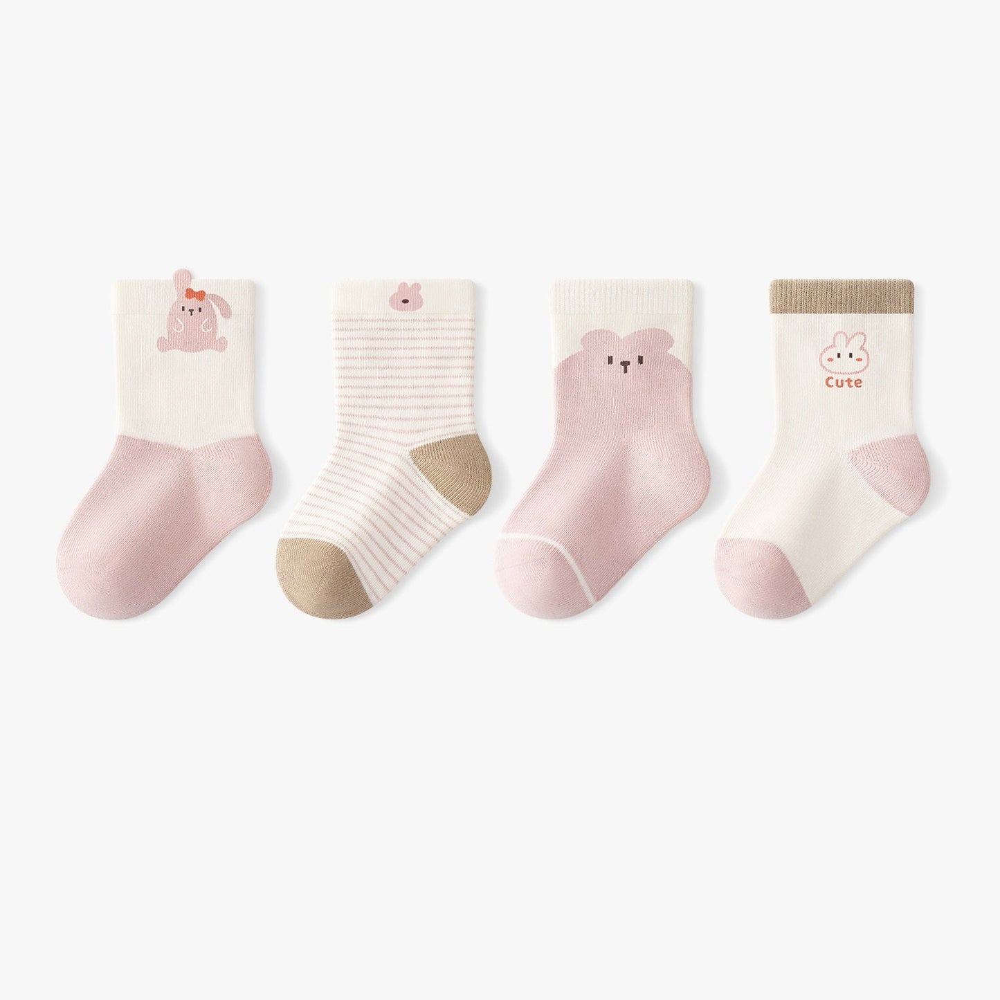 Autumn Arrival Baby Unisex Breathable Cute Cartoon Pattern Socks 1 Lot=4-Pair Set-4