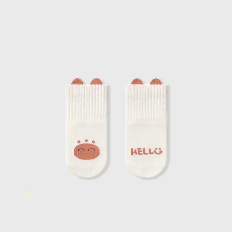 Autumn Baby Unisex Breathable Animals Cartoon and Flower Pattern Color Patchwork Thin Socks-1