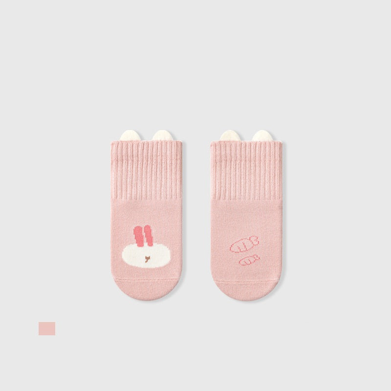 Autumn Baby Unisex Breathable Animals Cartoon and Flower Pattern Color Patchwork Thin Socks-3