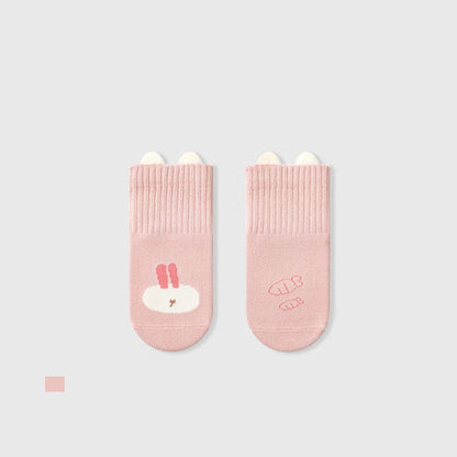 Autumn Baby Unisex Breathable Animals Cartoon and Flower Pattern Color Patchwork Thin Socks-3