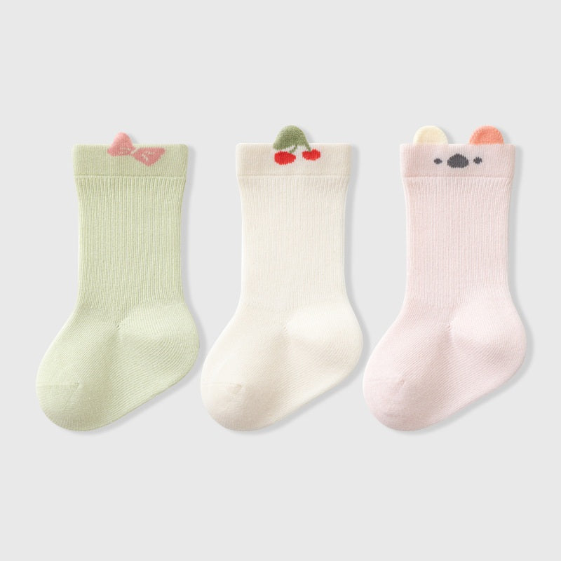 Autumn Arrival Baby Unisex Breathable Cute Cartoon Pattern Socks 1 Lot=3-Pair Set-3
