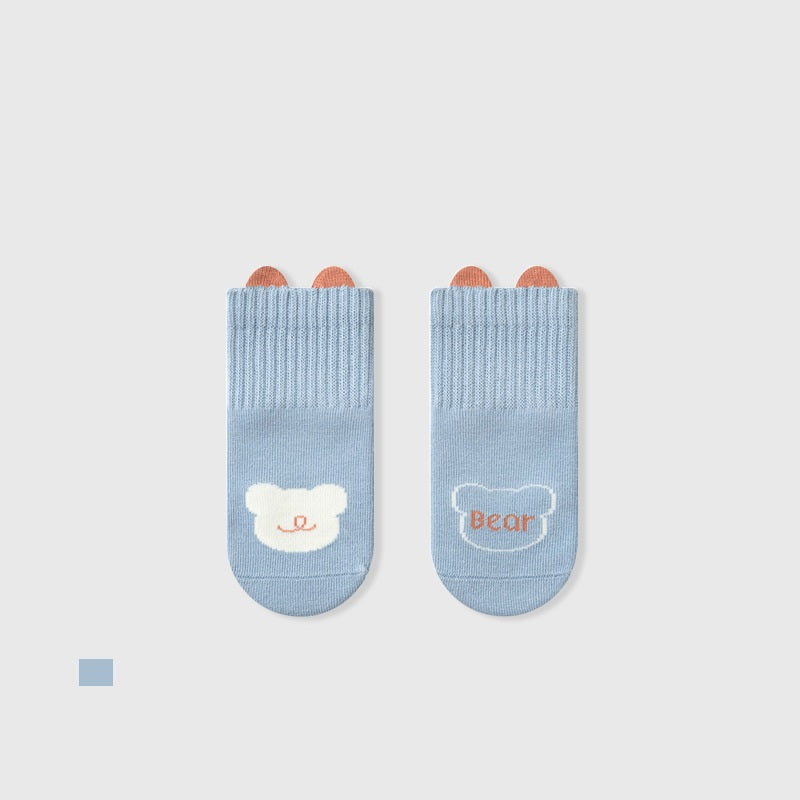 Autumn Baby Unisex Breathable Animals Cartoon and Flower Pattern Color Patchwork Thin Socks-2