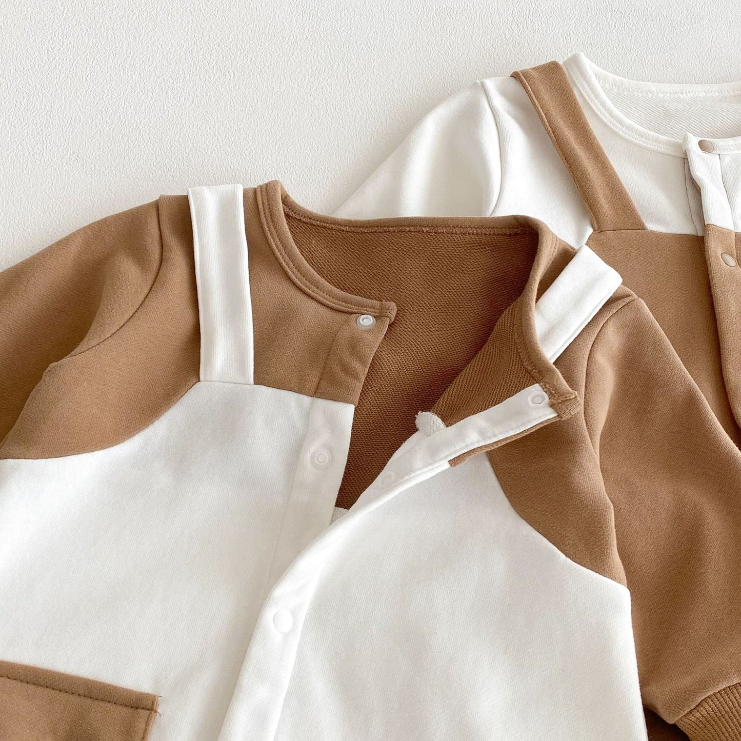 Autumn Arrival Baby Unisex Long Sleeves Cartoon Pattern Color Patchwork Rompers-4