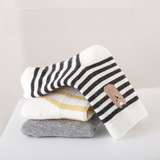 Autumn Arrival Baby Kids Unisex Breathable Geometric Pattern Socks 1 Lot=5-Pair Set-0