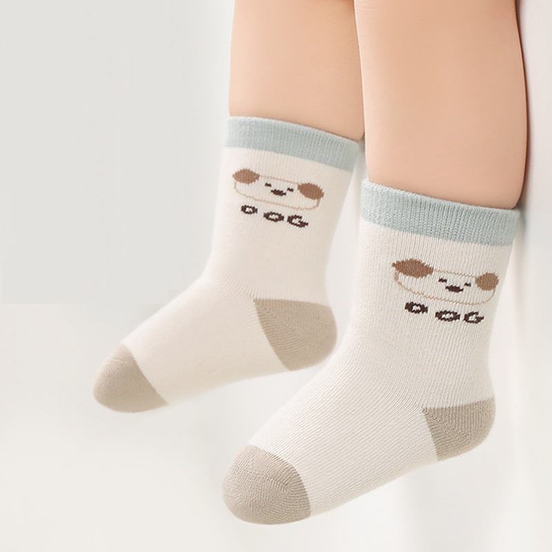 Autumn Arrival Baby Unisex Breathable Cute Cartoon Pattern Socks 1 Lot=4-Pair Set-0