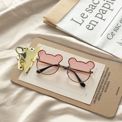 Girls Colorful Lenses Cartoon Frame Shape Fashion Sunglasses-6