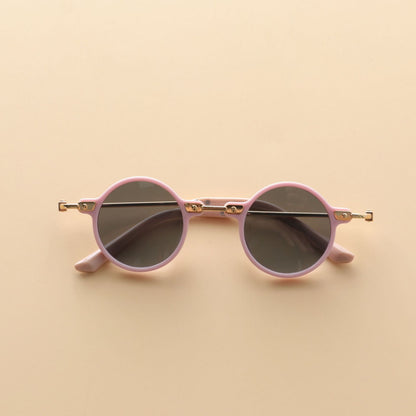 Kids Small Frame Design Vintage Style Metal Sunglasses-7