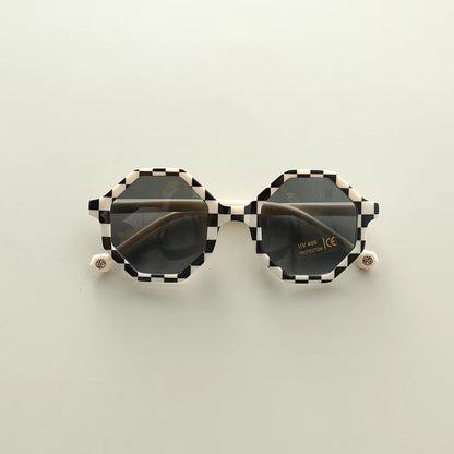 Kids Various Style Fashion Polygon Frame Sunglasses-8