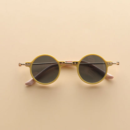 Kids Small Frame Design Vintage Style Metal Sunglasses-8