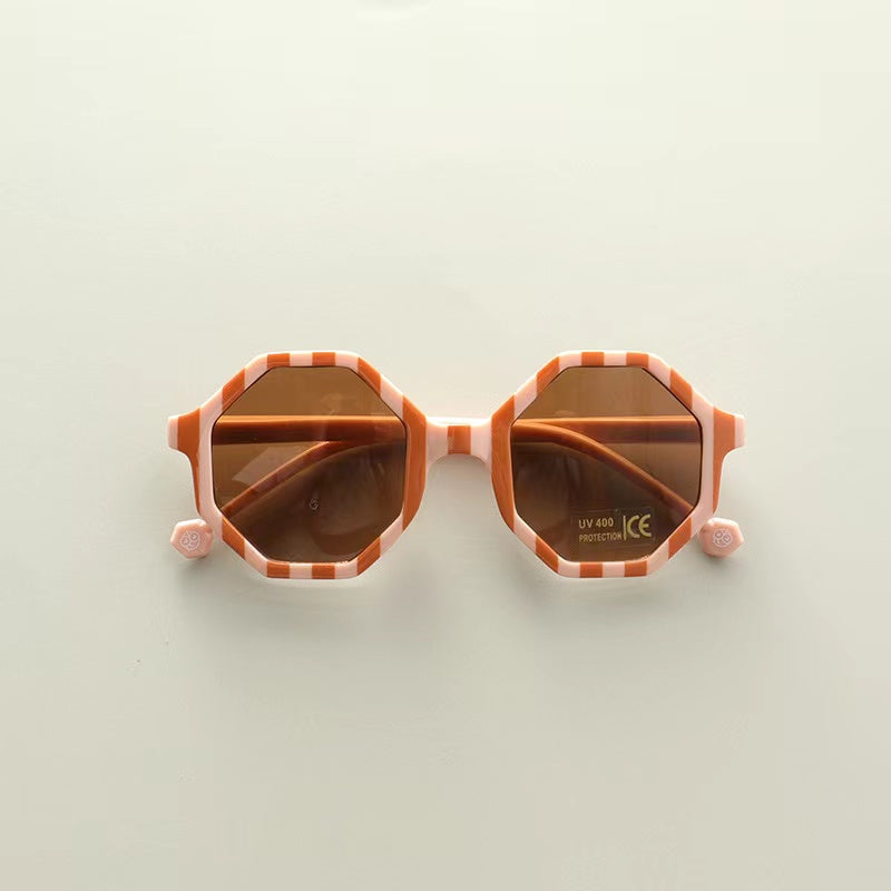 Kids Various Style Fashion Polygon Frame Sunglasses-6