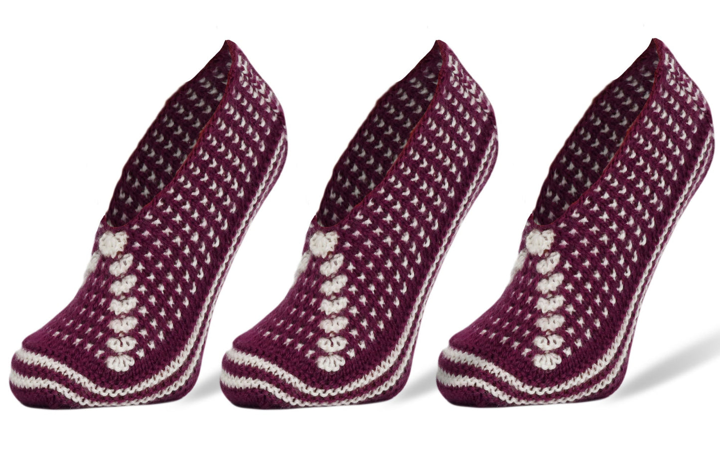 Crochet Slipper Socks for Women 3 Pairs Shoe Size 5-7-11