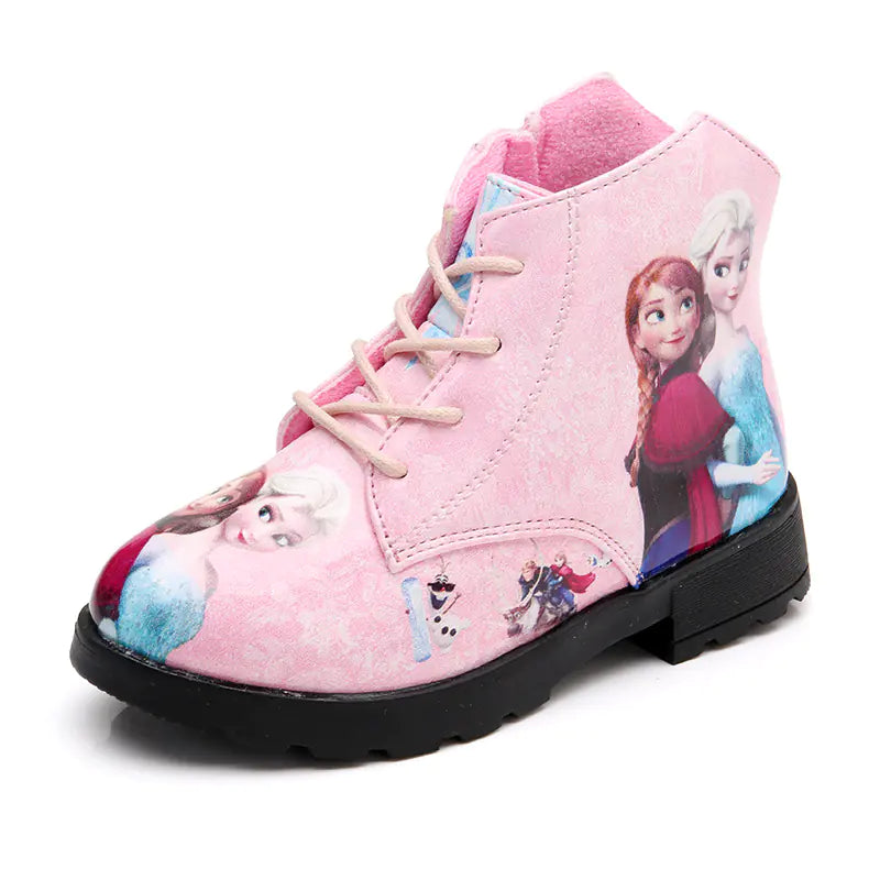 Frozen Princess Cotton Boots for Girls, Cartoon Snow Boots