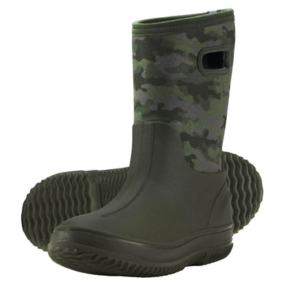 HISEA Kids Rain Boots for Boys Girls Waterproof Insulated Rubber Neoprene Boots Seamless Outdoor Boots with Handles Rainboot All Weather Mud Boots for Rain Snow Winter and Muck (Little Kid/Big