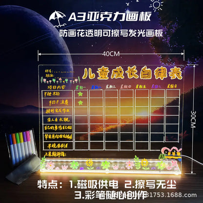 Erasable LED Acrylic Display Board for Night Markets