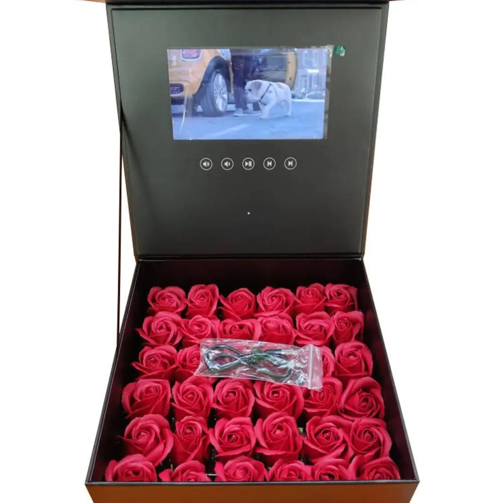 7-Inch LCD Video Box with Marble Design Gift Box