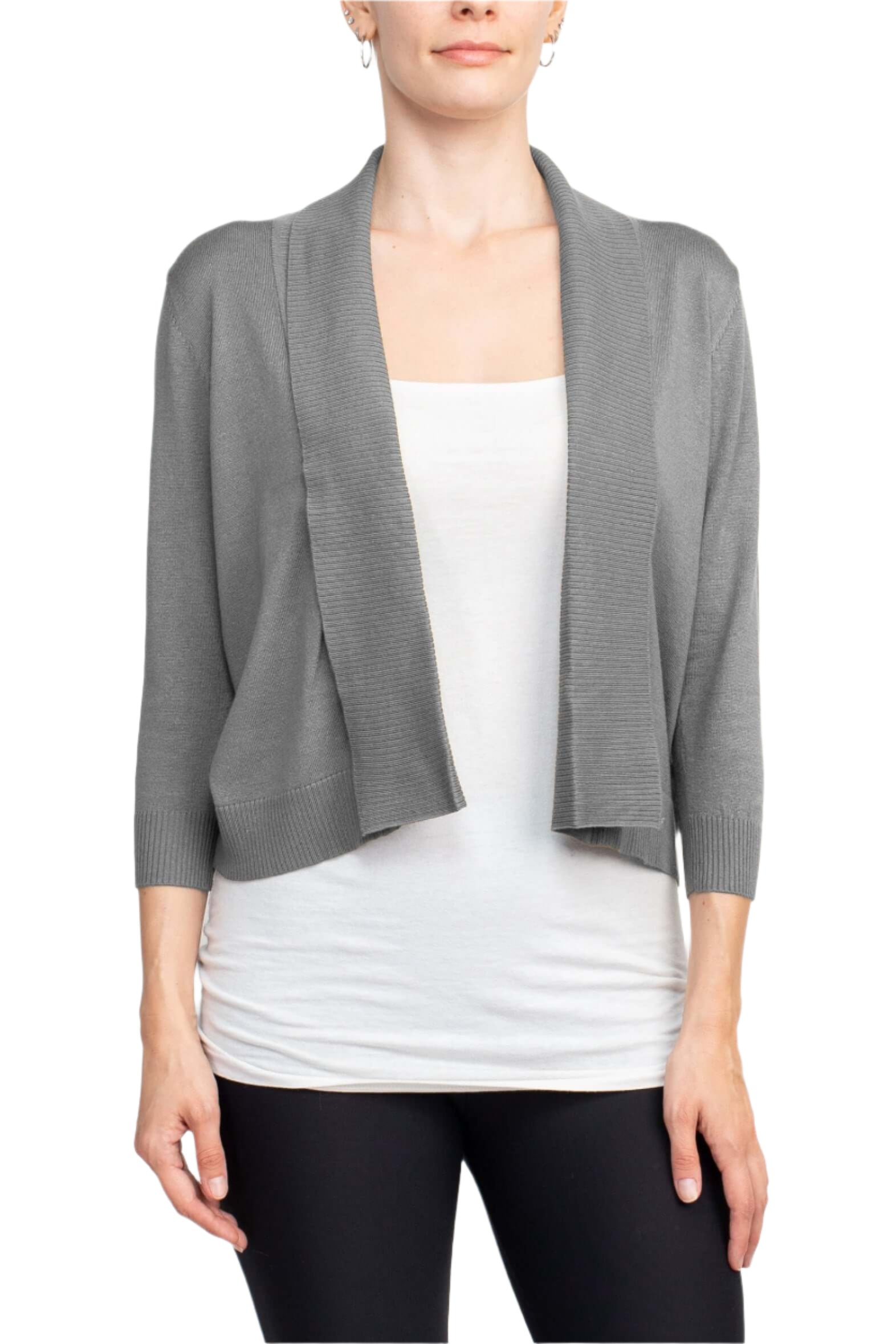 Esperanza Open Front 3/4 Sleeve Cropped Rayon Bolero-4