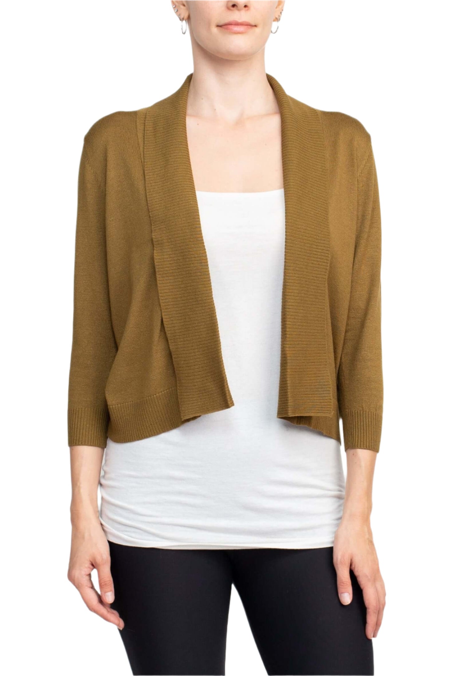 Esperanza Open Front 3/4 Sleeve Cropped Rayon Bolero-0