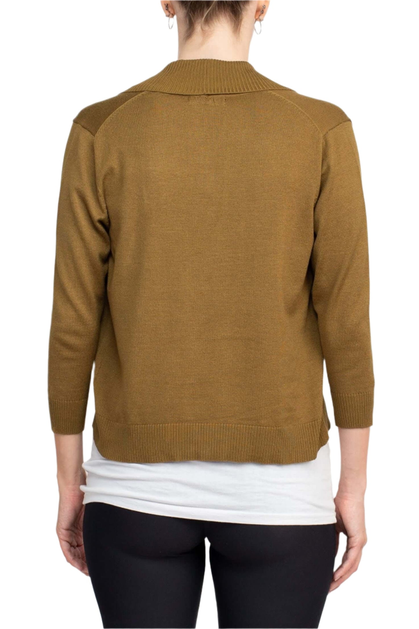 Esperanza Open Front 3/4 Sleeve Cropped Rayon Bolero-2