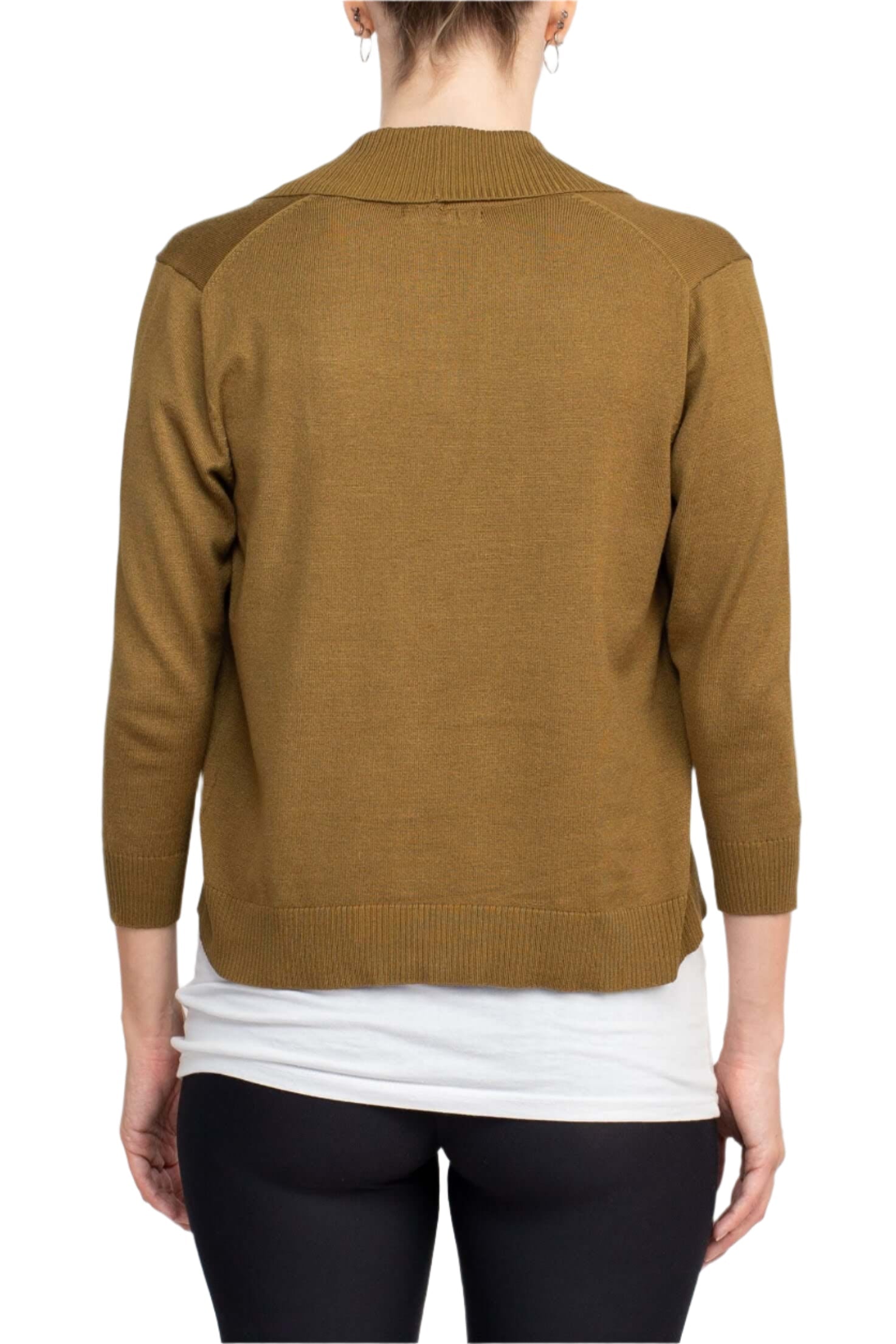 Esperanza Open Front 3/4 Sleeve Cropped Rayon Bolero-2