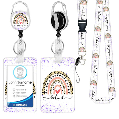 Zinc Alloy Rainbow Lanyard with PVC ID Card Holder