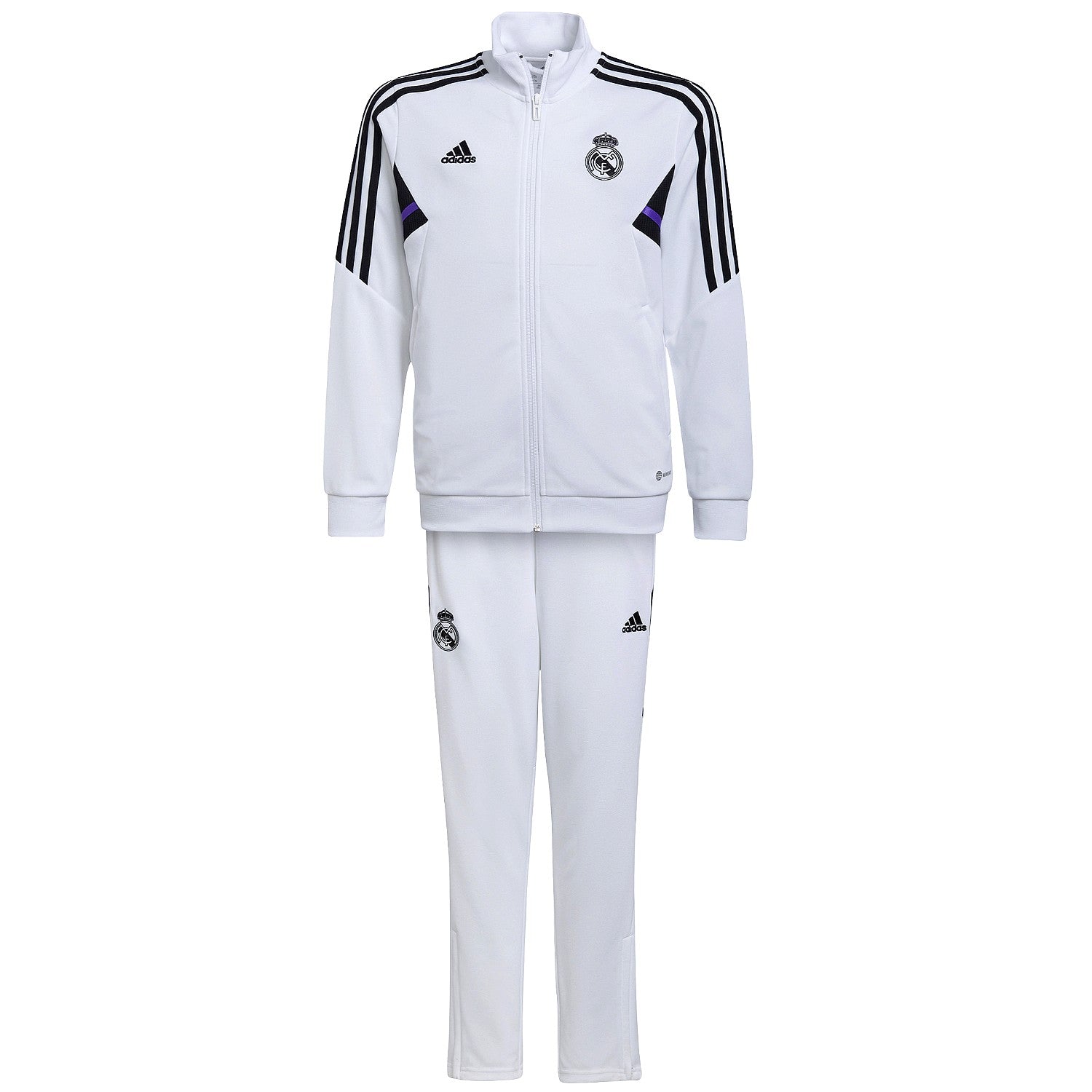Kids - Real Madrid white training presentation tracksuit 2022/23 - Adidas-4