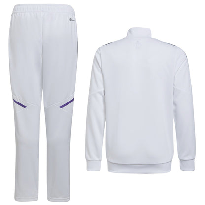 Kids - Real Madrid white training presentation tracksuit 2022/23 - Adidas-1