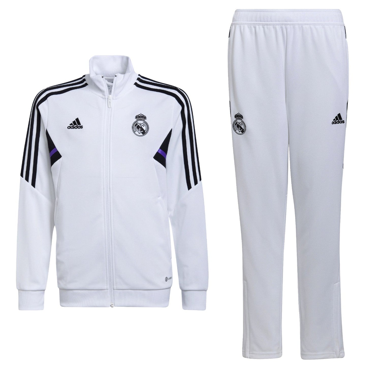 Kids - Real Madrid white training presentation tracksuit 2022/23 - Adidas-0