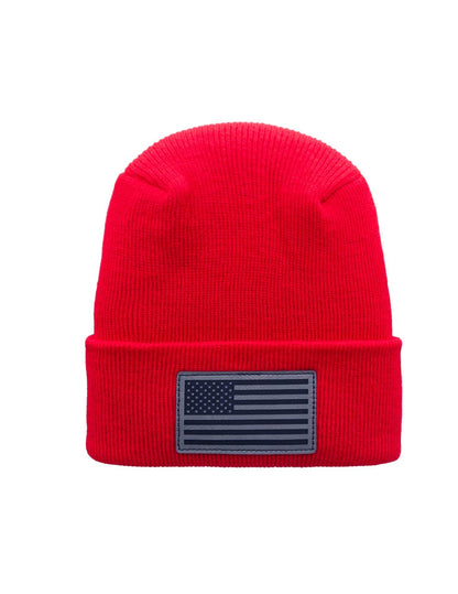 American Flag Beanie - H-Stitch Circular Knit Cuffed Beanie - Patented Design and Made in USA-6