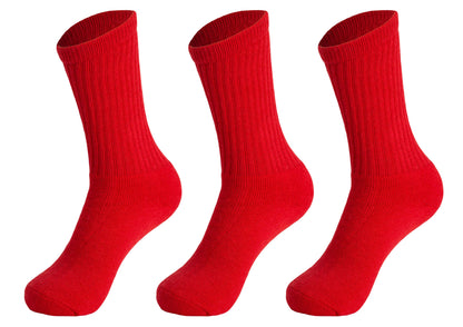 3 Pairs Cotton Crew Socks for Women – Soft, Breathable & Cushioned Athletic Sport Socks, Size 9-11-12