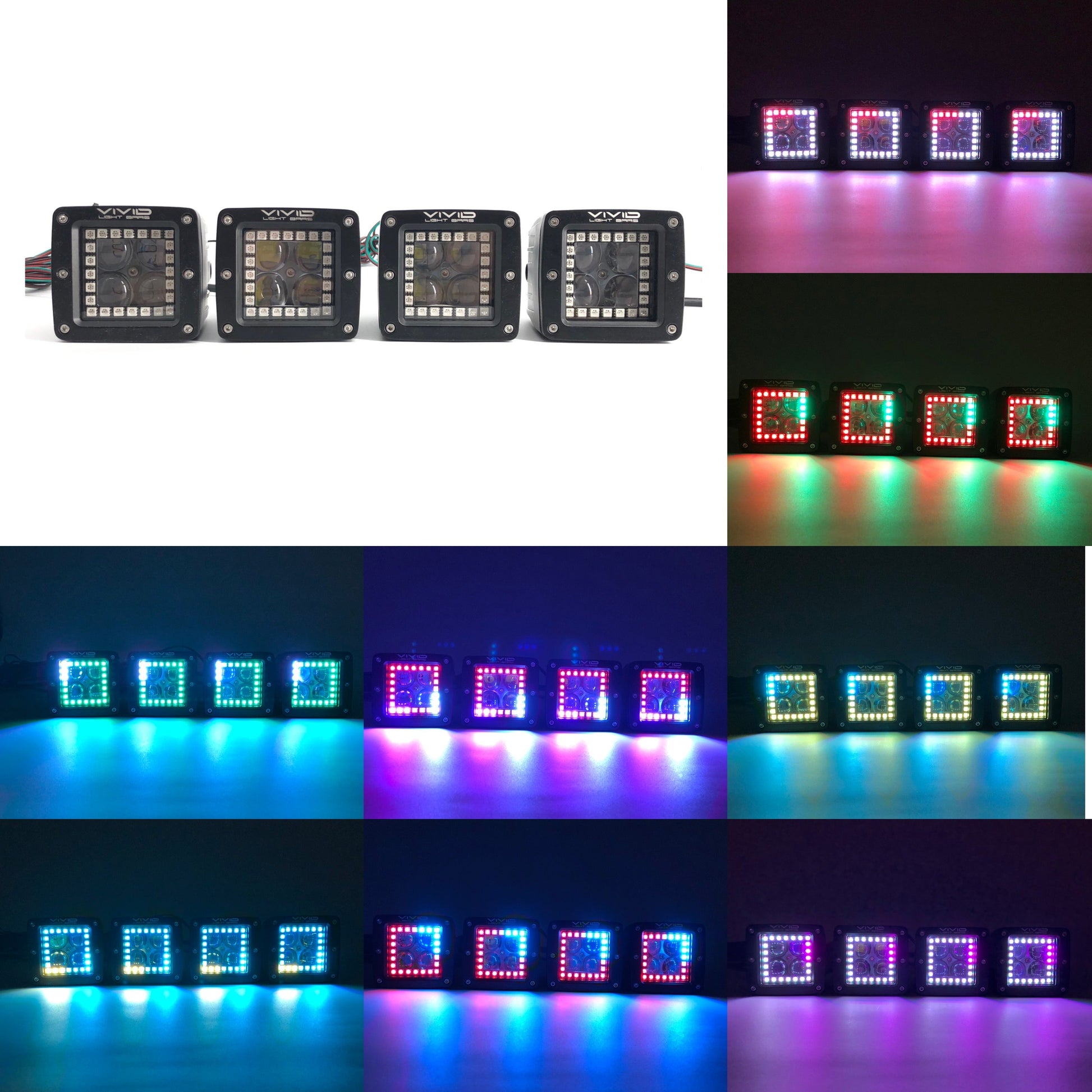 3.2'' Strobe LED Pods with RGBW Chasing Halo Rings-2