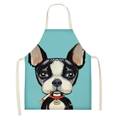Nordic Polyester Dog Print Apron for Adults