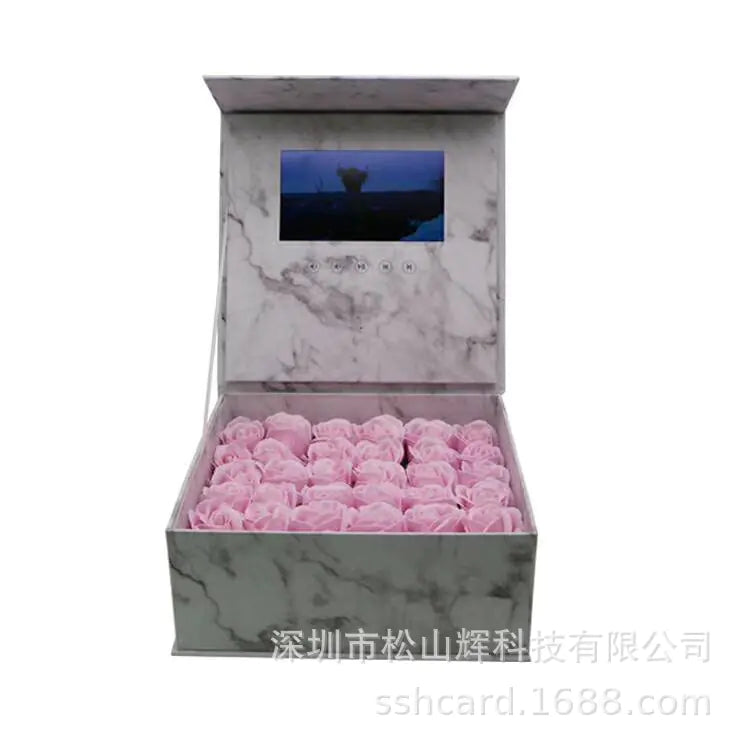 7-Inch LCD Video Box with Marble Design Gift Box