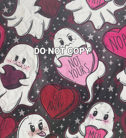 Anti-Love Ghosties (Semi-Exclusive) - Ghost Hearts Valentine's Day Love High-quality Handcrafted Vibrant Leggings-2