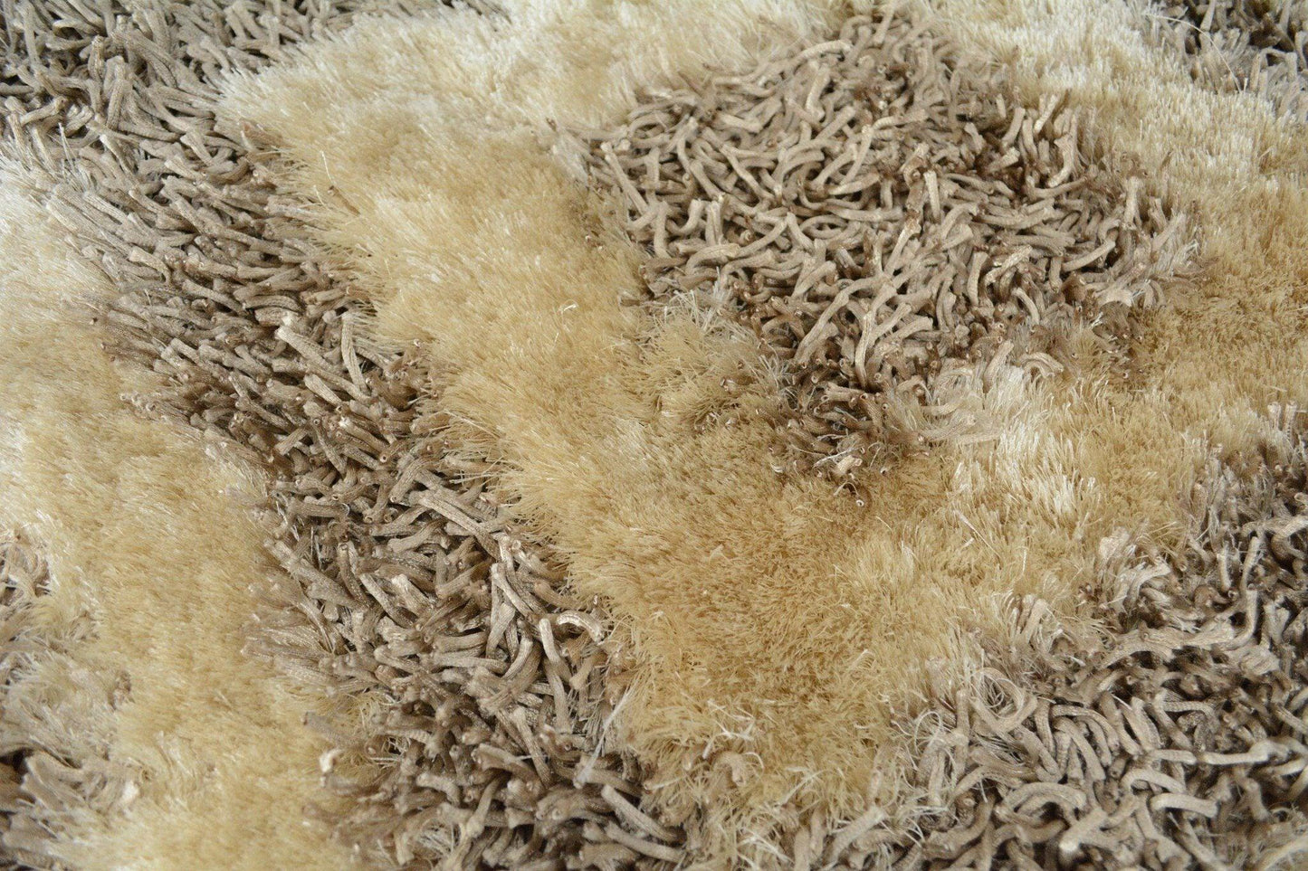 DaDa Bedding Shaggy Soft Viscose Champagne Brown Geometric Diamond Large Area Carpet Rug-3