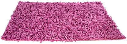 DaDa Bedding Fuchsia Magenta Pink Shaggy Soft Chenille Noodle Carpet Rug Bath Mat-3