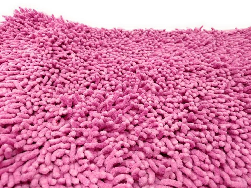 DaDa Bedding Fuchsia Magenta Pink Shaggy Soft Chenille Noodle Carpet Rug Bath Mat-4