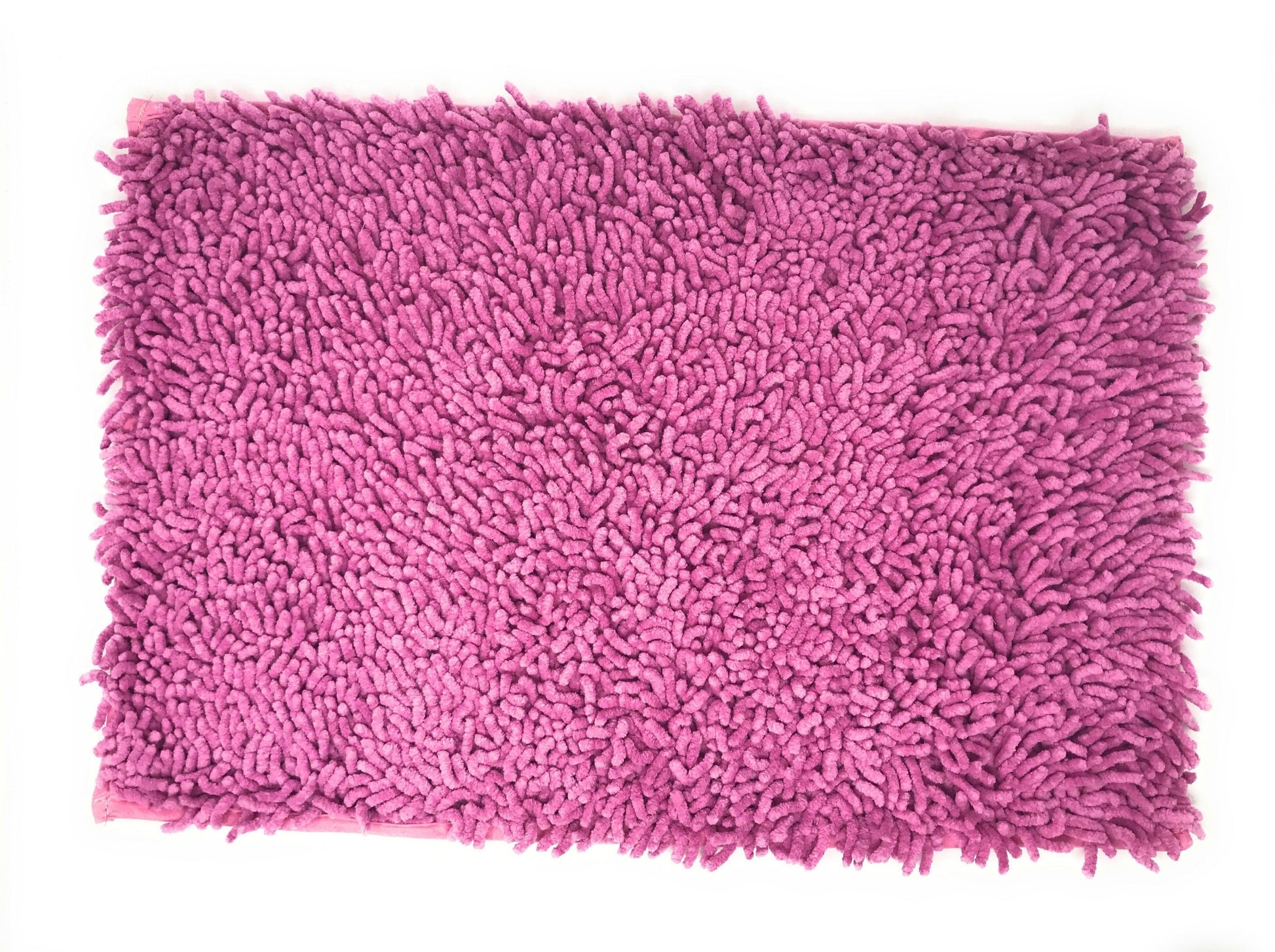 DaDa Bedding Fuchsia Magenta Pink Shaggy Soft Chenille Noodle Carpet Rug Bath Mat-1
