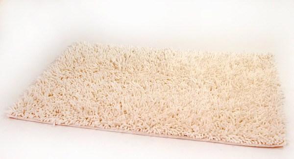 DaDa Bedding Vanilla Ivory White Shaggy Soft Chenille Noodle Carpet Rug Bath Mat-0