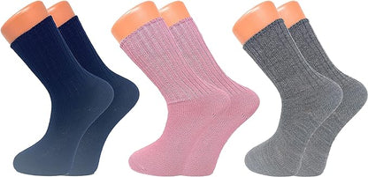 3 Pairs Women’s Loose-Fitting Crew Socks – Soft & Cozy Sleep Socks – Warm & Breathable-3