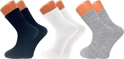 3 Pairs Women’s Loose-Fitting Crew Socks – Soft & Cozy Sleep Socks – Warm & Breathable-2