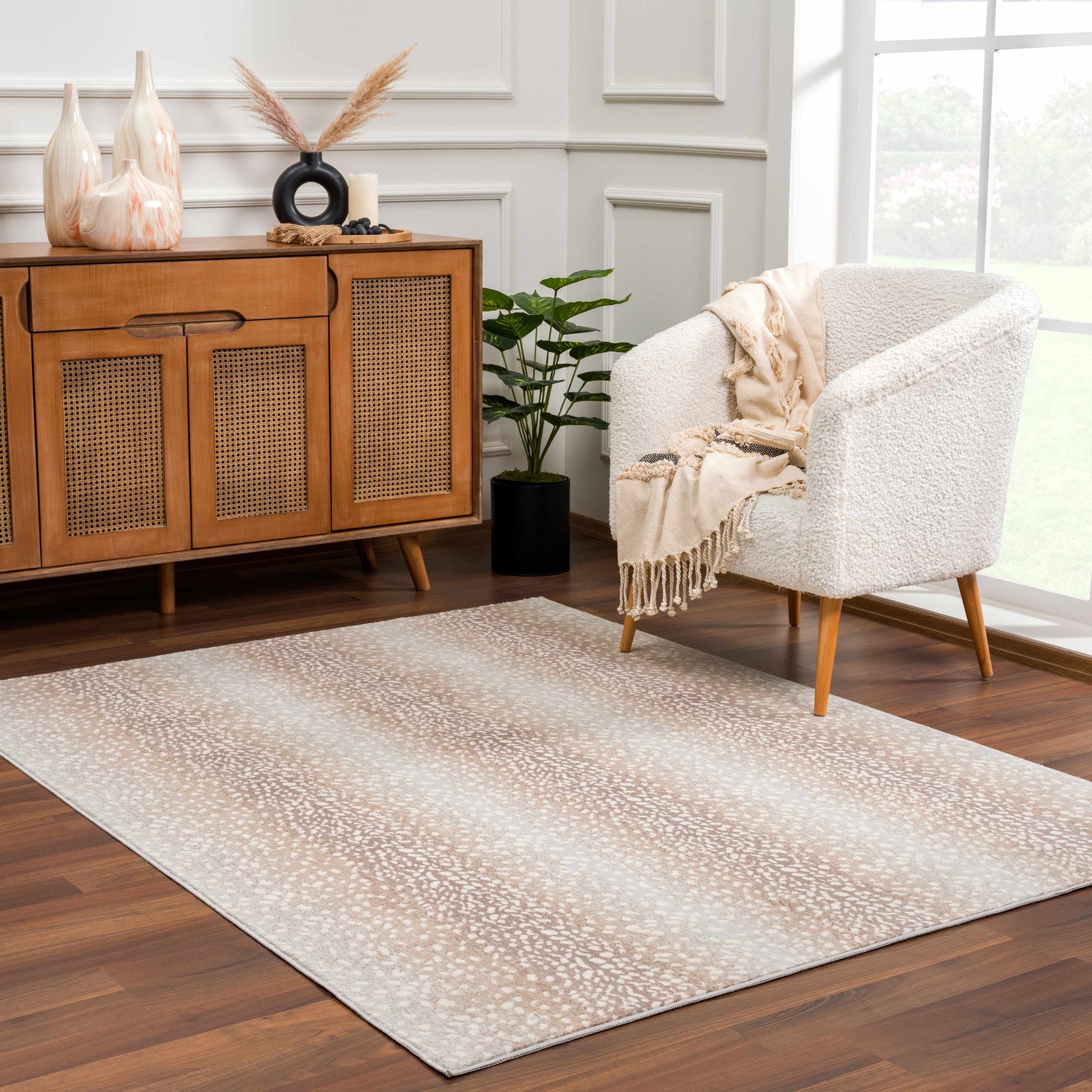 Pointblank Tan Leopard Print Rug-4