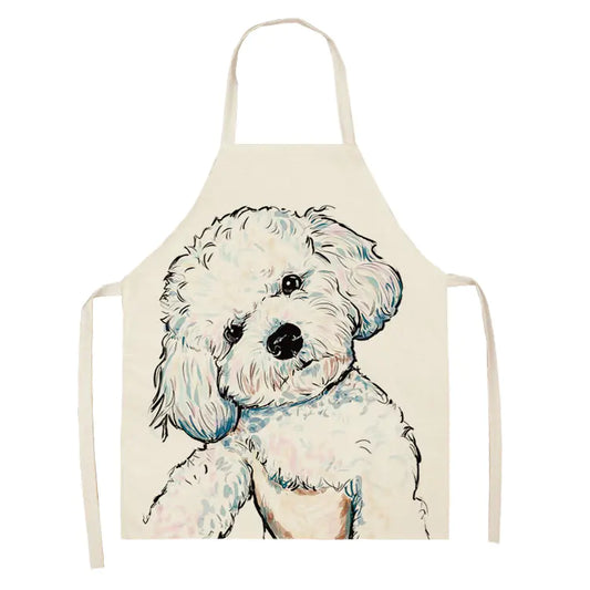 Nordic Polyester Dog Print Apron for Adults