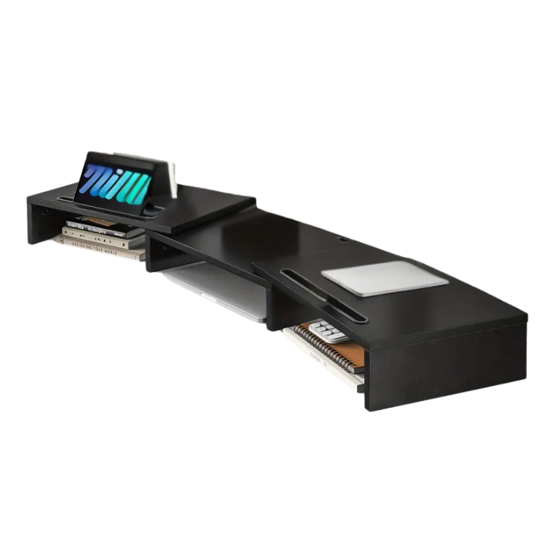 Adjustable Dual Monitor Stand with Storage (2-Slot)-0