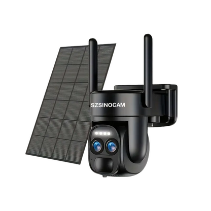 Dual-Lens Solar Security Camera with 8X Zoom-0
