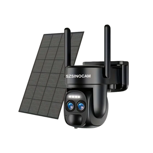 Dual-Lens Solar Security Camera with 8X Zoom-0