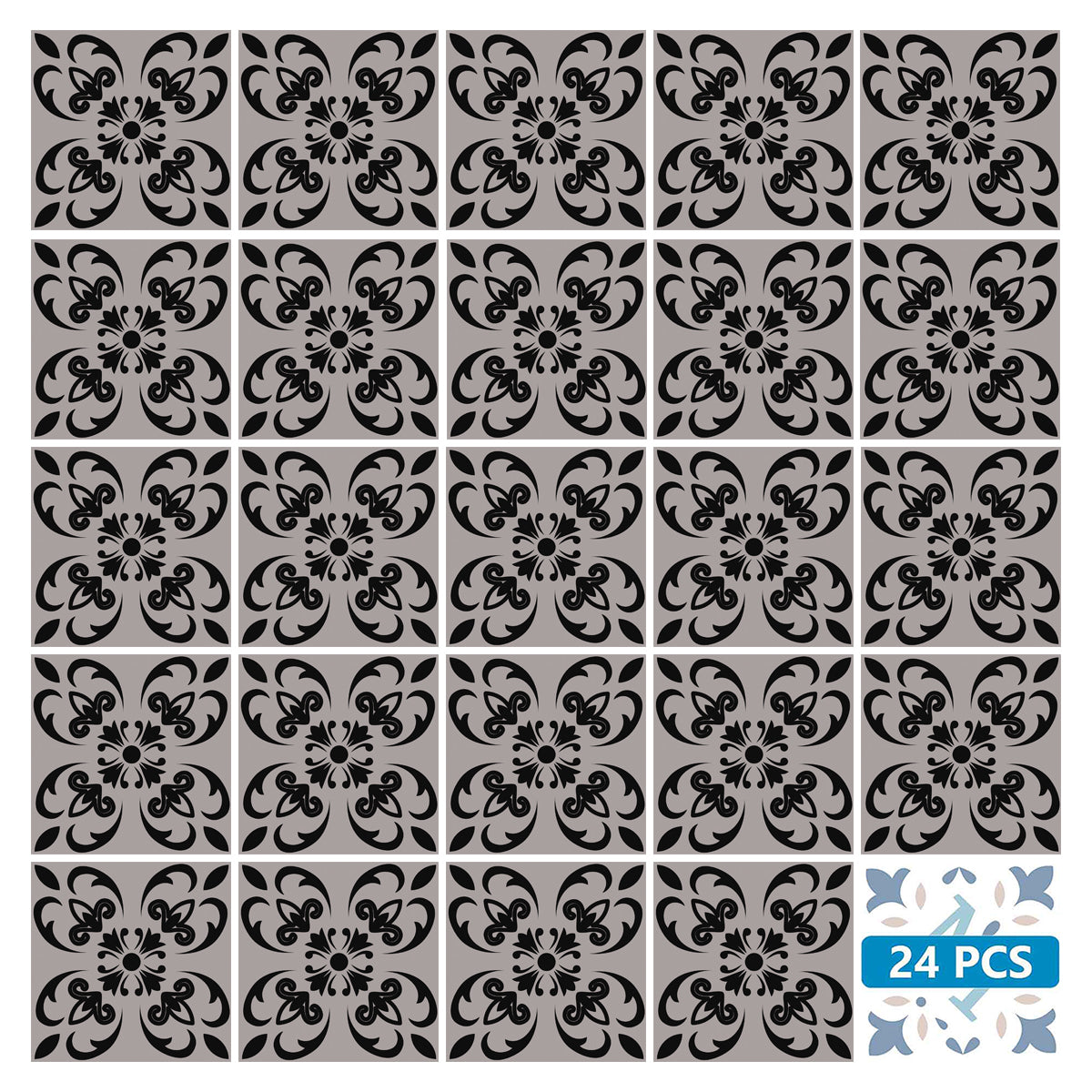 Gray and Black pattern dark Backsplash for background renovation Tiles Model - SB29-1