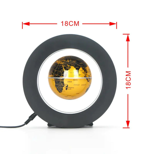 Magnetic Levitation Globe - 4-Inch Black LED Decor